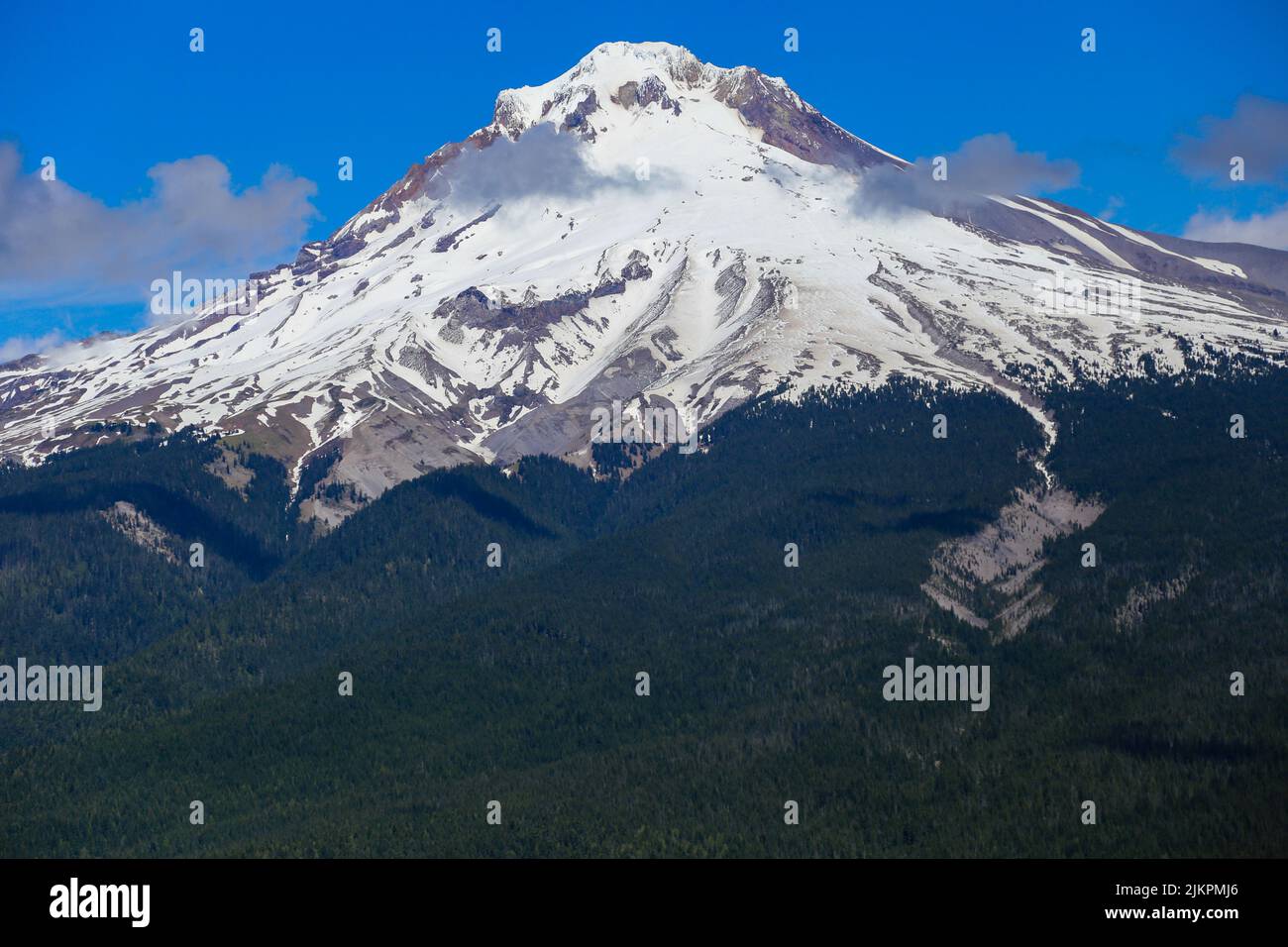 Scenic snowcovered Mount Hood in the Mount Hood National Forest