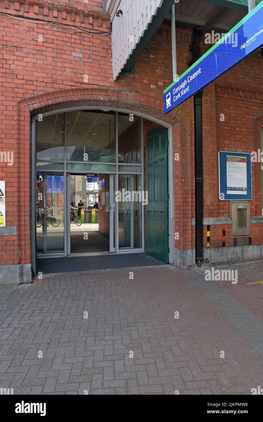 The entrance to Cork Kent railway Station, Cork city, Ireland, July