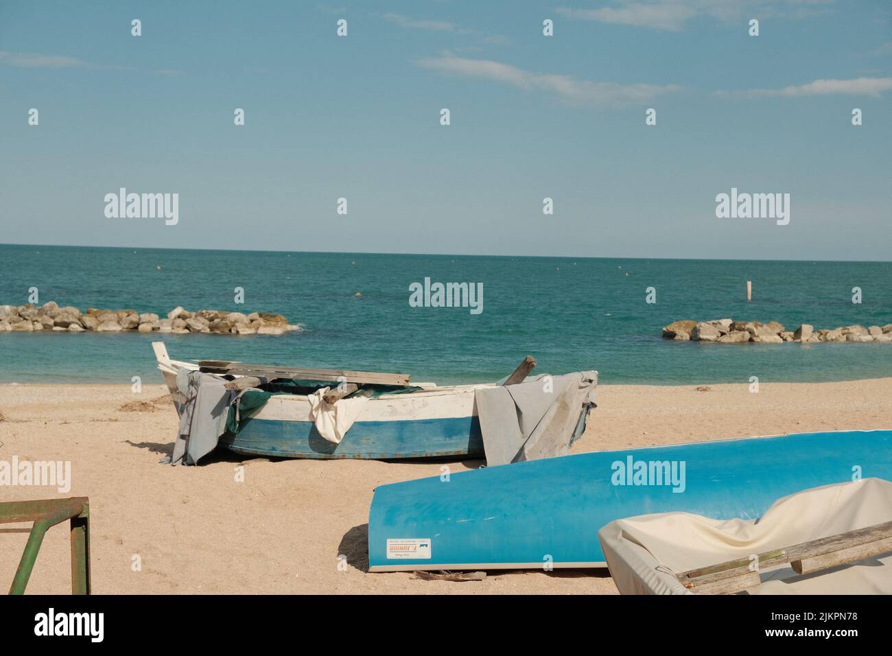 Sunny morning on sandy beach hi-res stock photography and images - Alamy