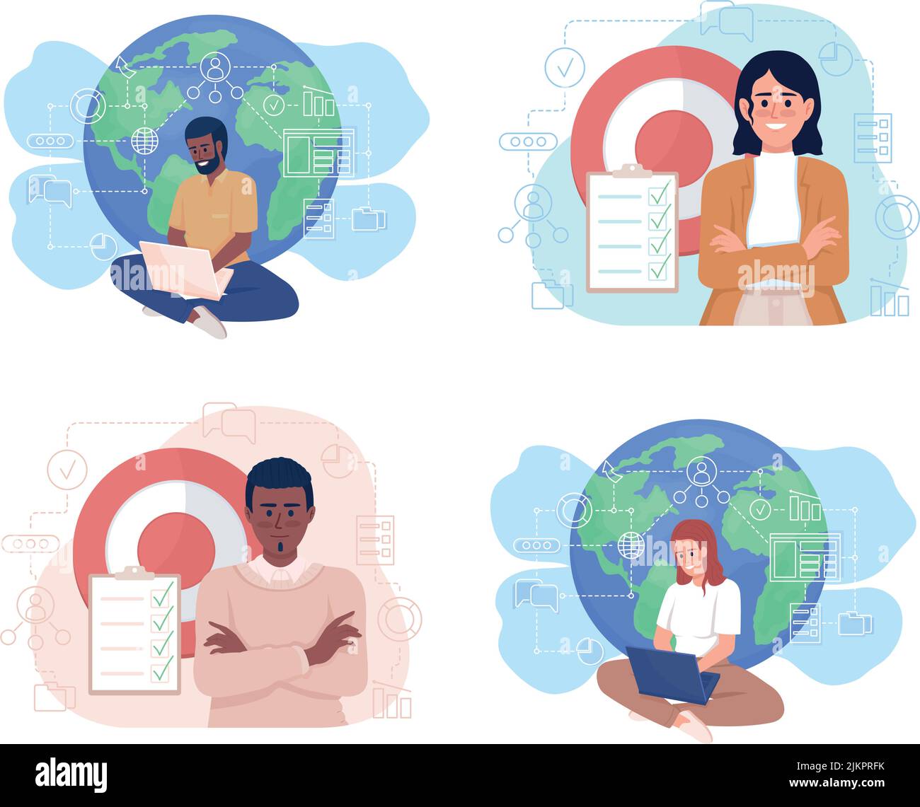 Business specialists 2D vector isolated illustration set Stock Vector ...