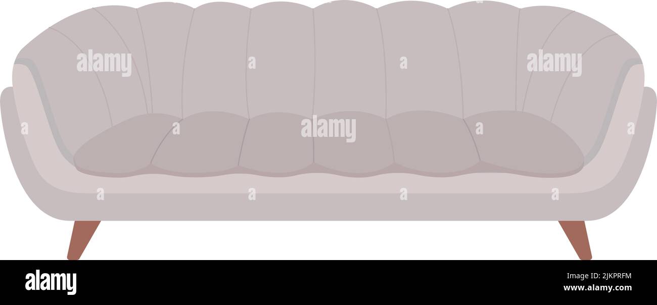 Grey couch semi flat color vector object Stock Vector