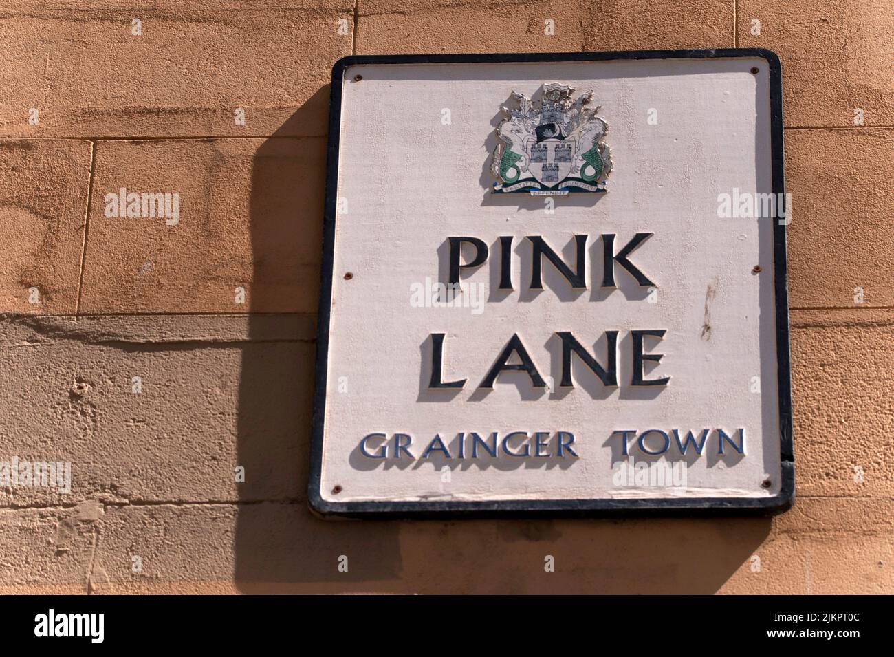 Pink Lane street sign, Newcastle-upon-Tyne Stock Photo