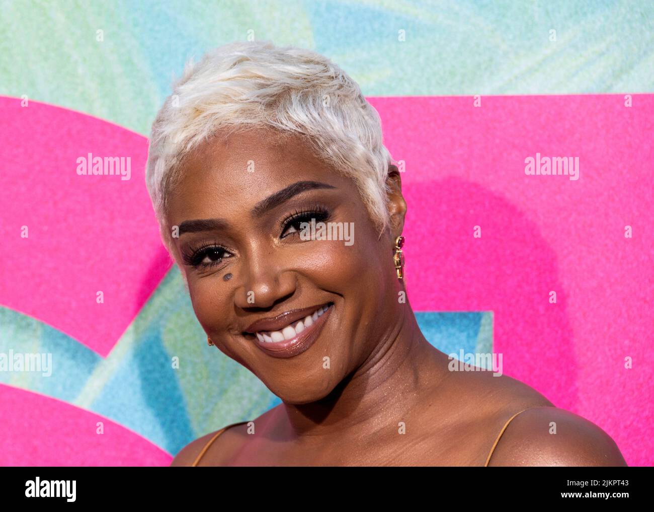 Cast member Tiffany Haddish arrives for the world premiere of Easter Sunday, at the Chinese Theatre in Hollywood, Los Angeles, California, U.S., August 2, 2022. REUTERS/Aude Guerrucci Stock Photo