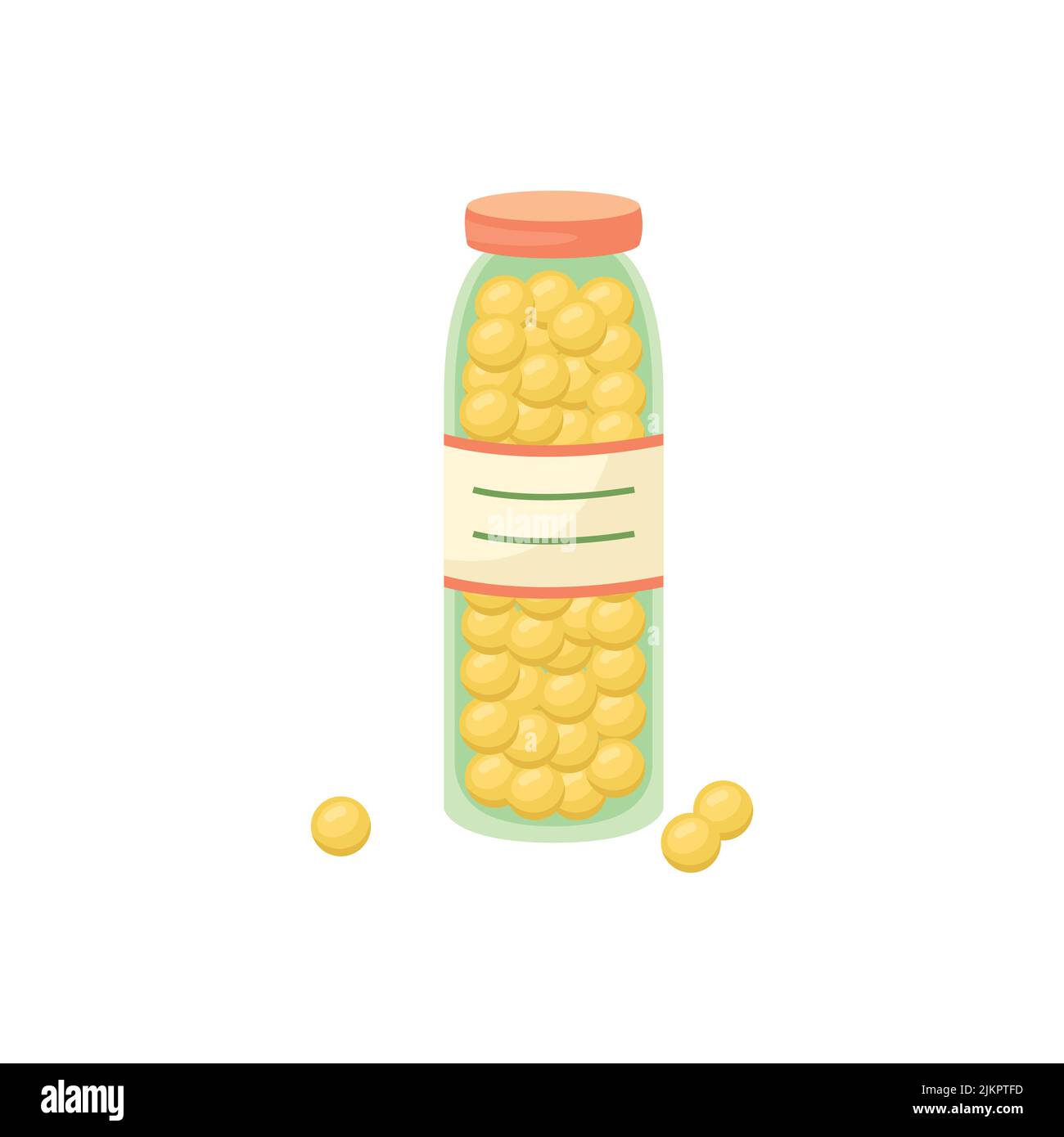 Vector illustration of a bottle with pills. Medication. Stock Vector