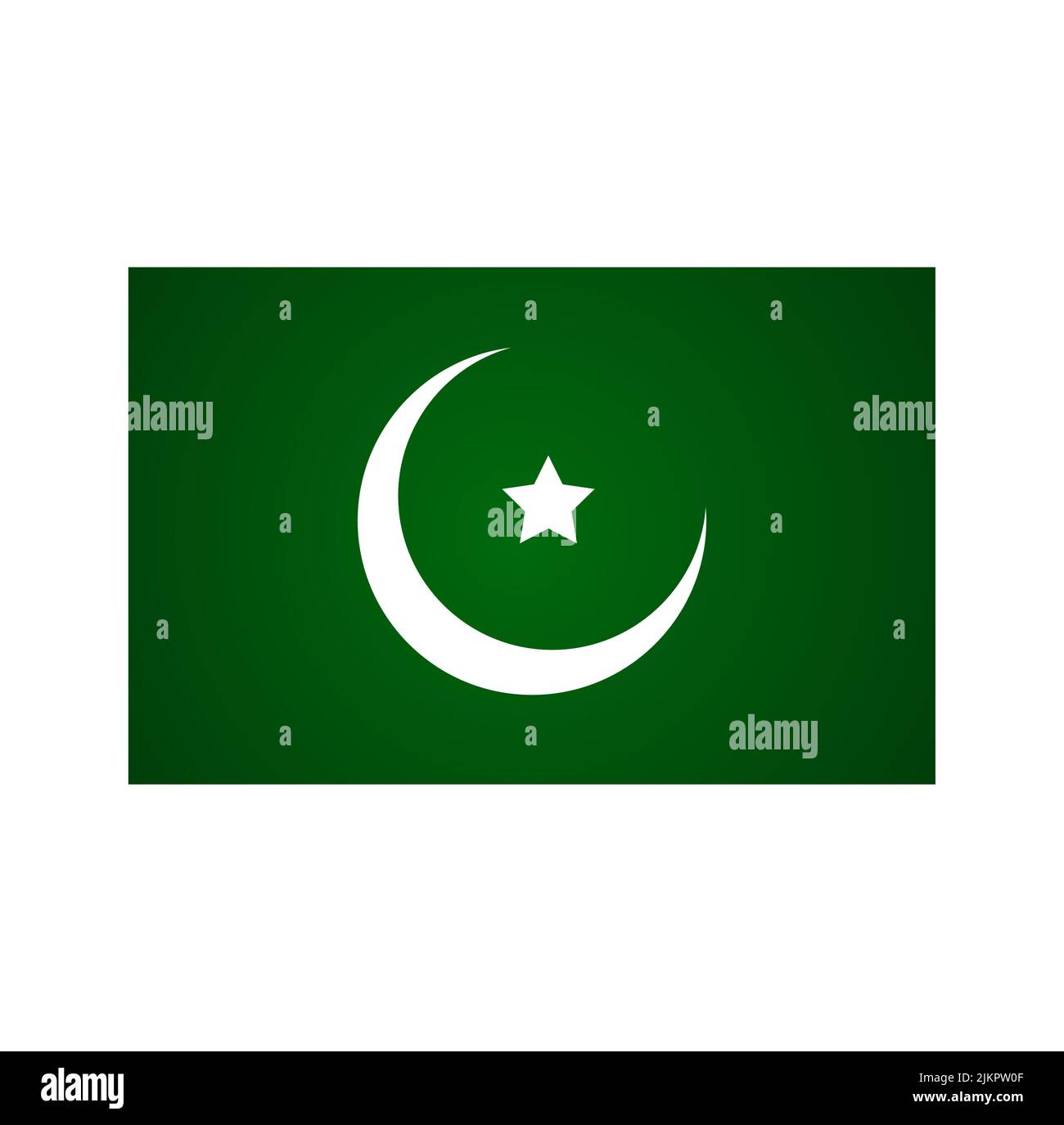 the flag of the Islamic Community, crescent moon and star with green background. Stock Vector