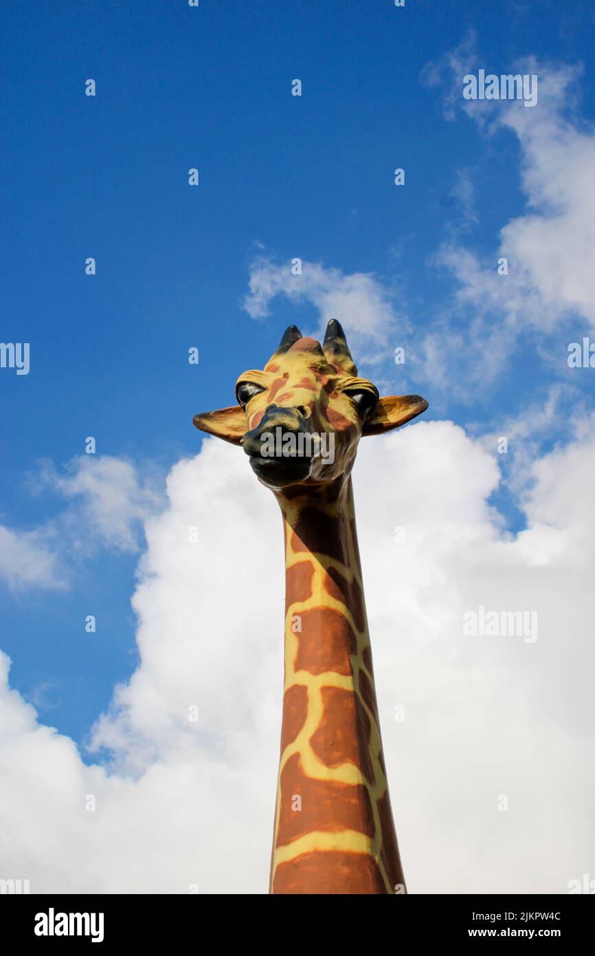 Giraffe model made for playgrounds. fiberglass giraffe Stock Photo