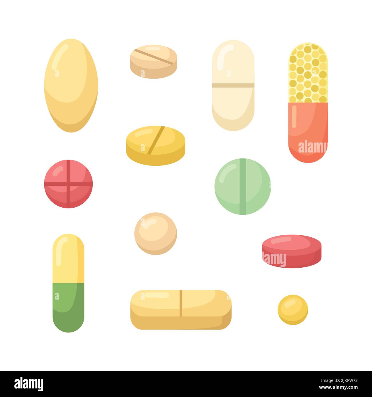 Vector set of illustrations of tablets and capsules Stock Vector Image ...
