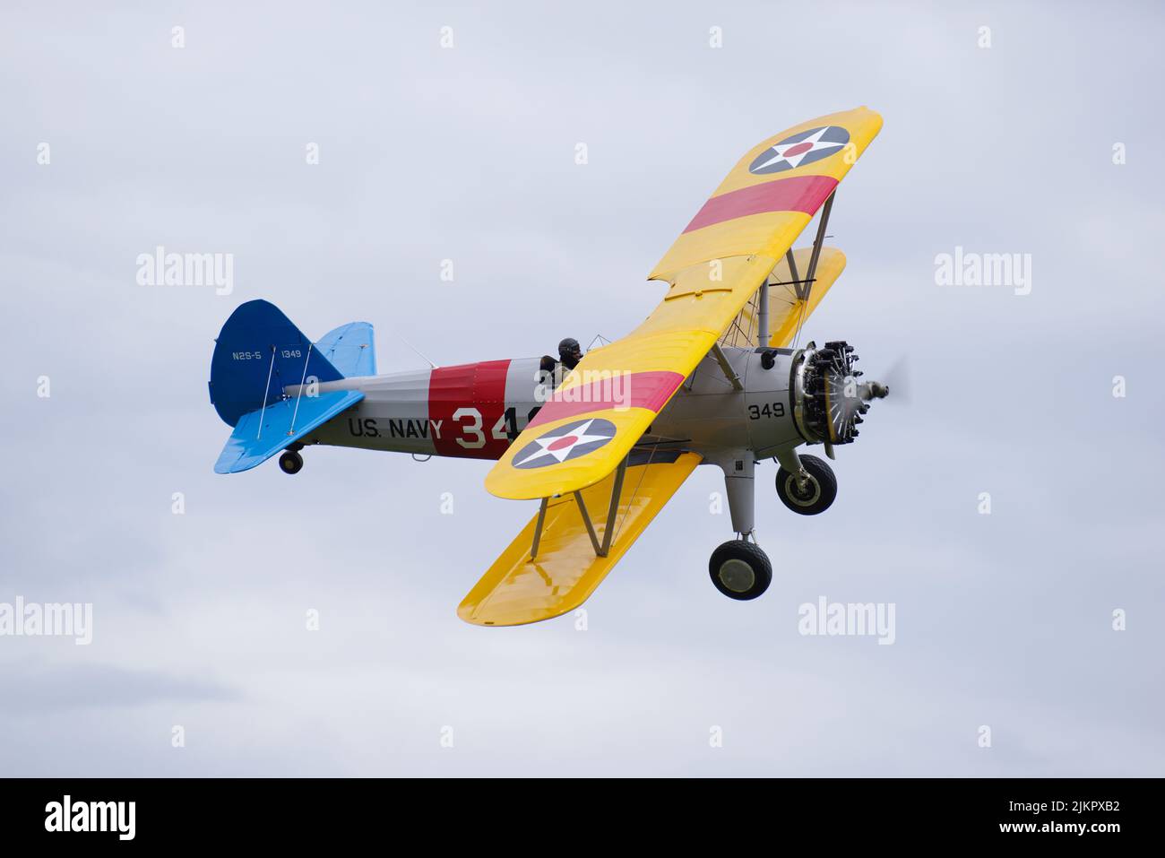 Boeng / Stearman N4214W, at Shuttleworth Collection, Fly Navy Air Display 2022, Stock Photo