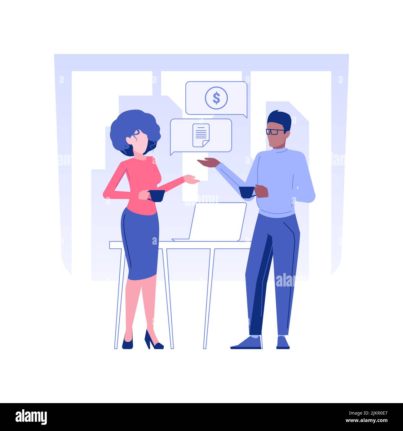 Internal communication isolated concept vector illustration. Colleagues ...