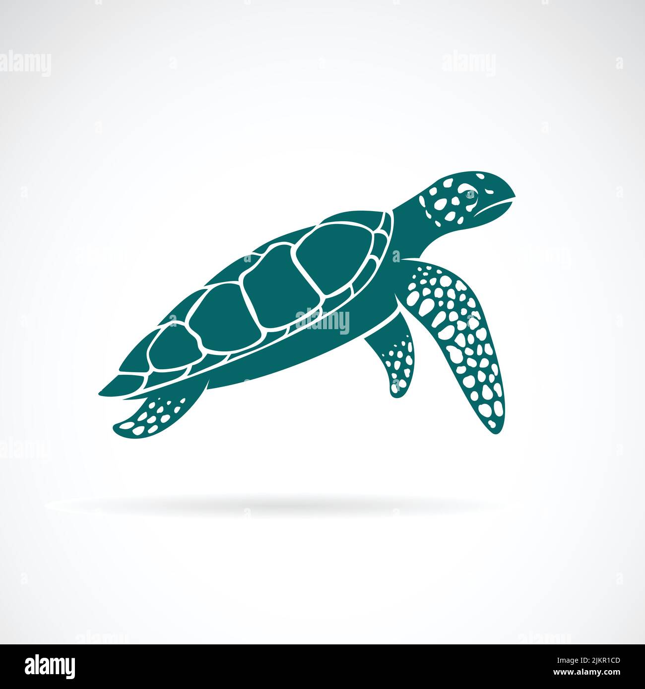 Vector of sea turtle isolated on white background. Animal. Organism under the Sea. Easy editable layered vector illustration. Stock Vector
