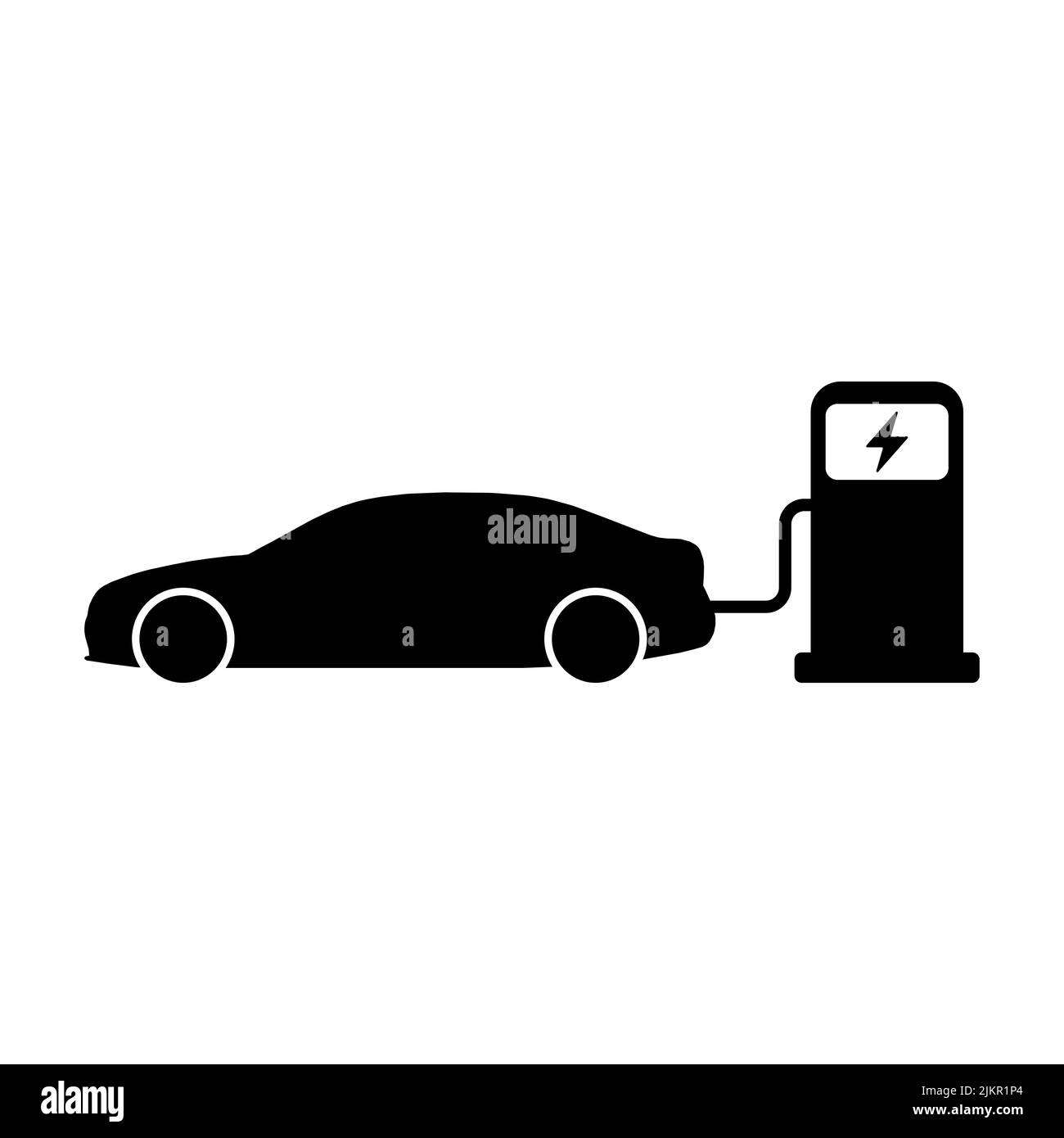EV charging vector icon on white background Stock Vector