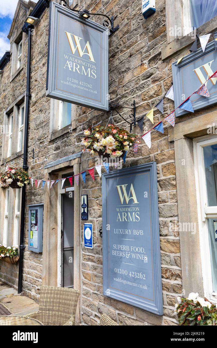 Waddington Arms public house and restaurant in the Lancashire village