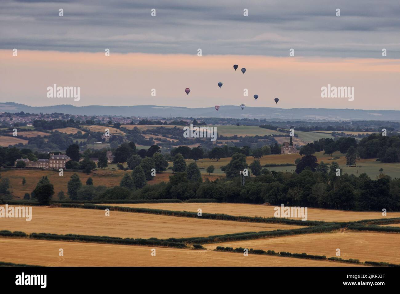 Hot air balloon ride over Bath Stock Photo Alamy