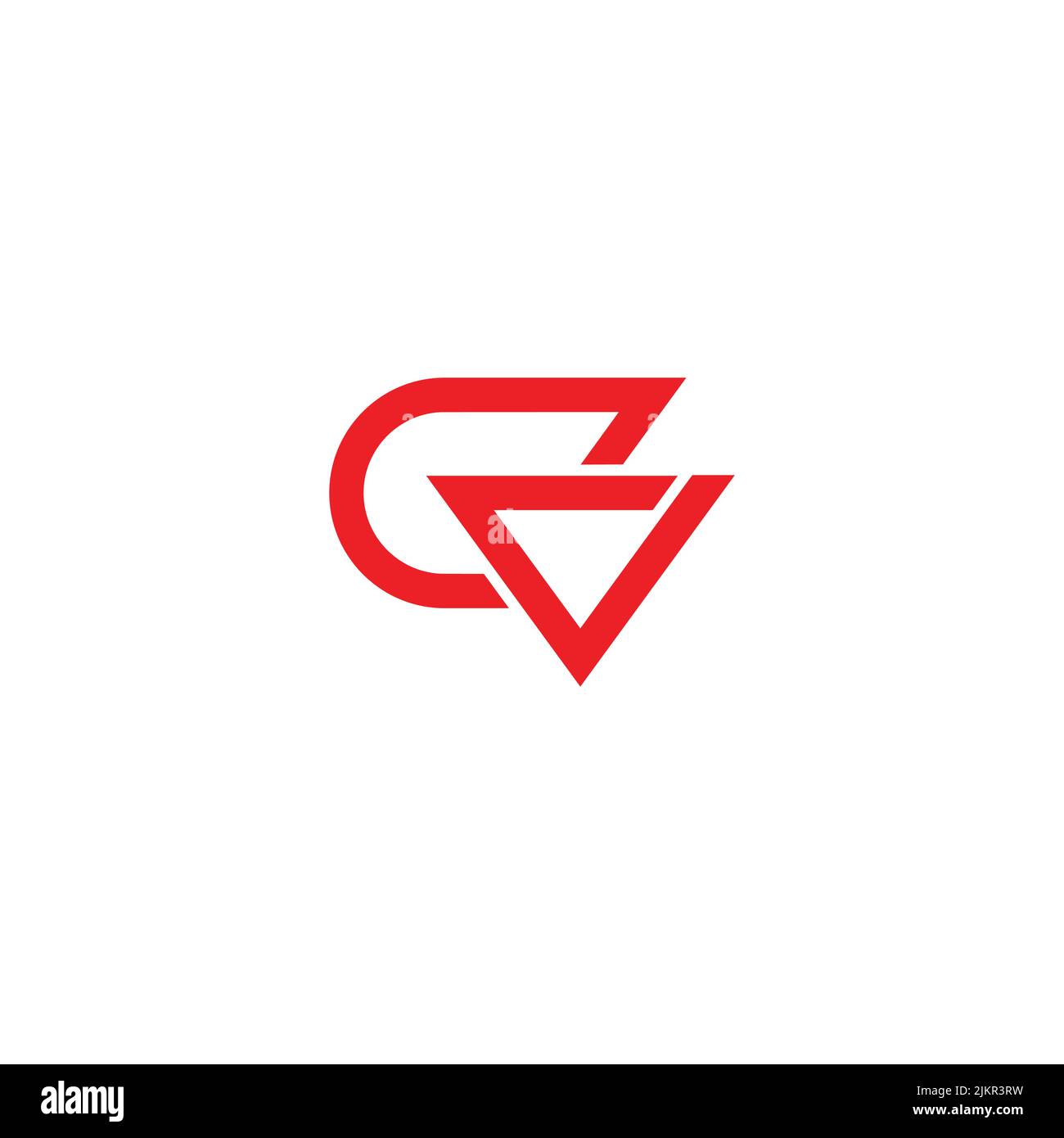 letter cv triangle simple arrows geometric line logo vector Stock Vector