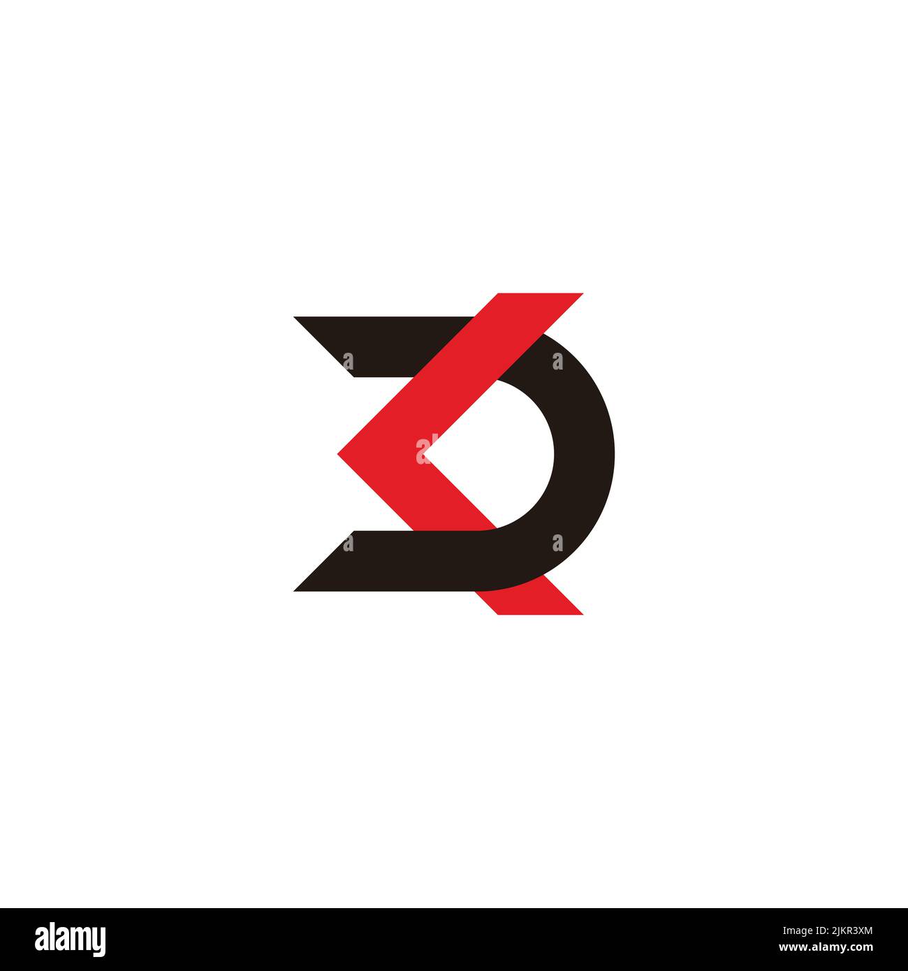 letter kd simple arrows colorful logo vector Stock Vector