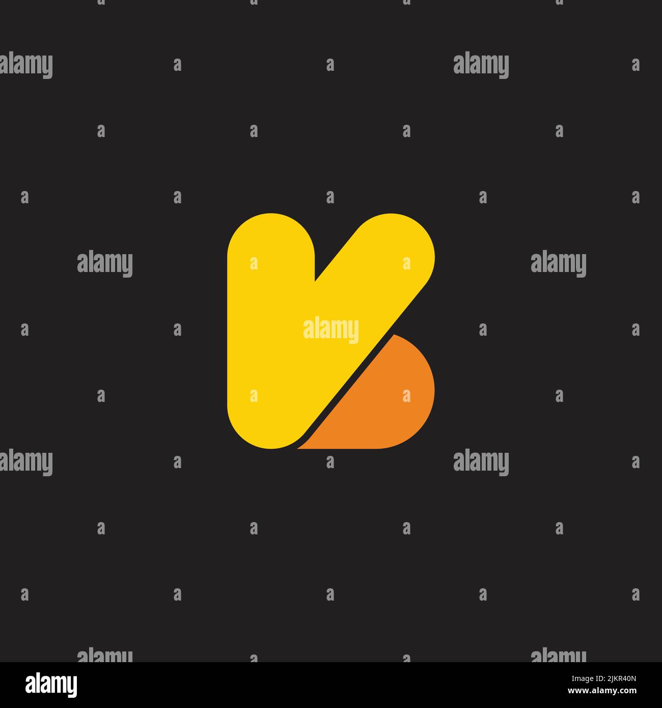 letter vb simple cute curves geometric logo vector Stock Vector
