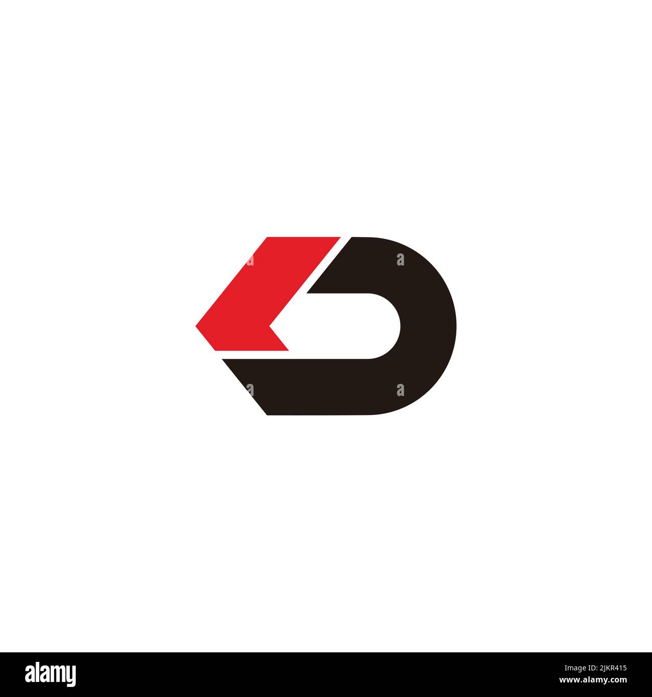 letter ld simple geometric arrow colorful logo vector Stock Vector