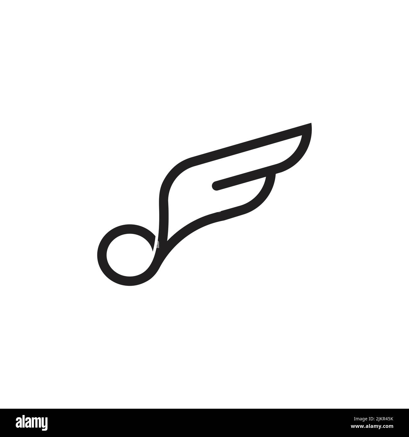 letter f wing simple geometric line logo vector Stock Vector