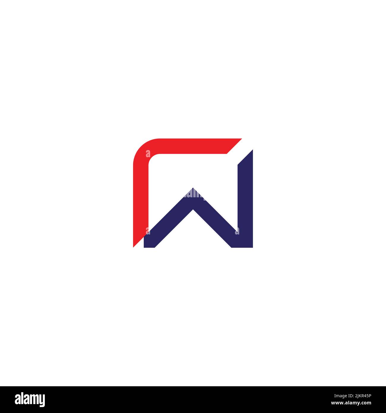 letter rw simple colorful geometric line square logo vector Stock ...