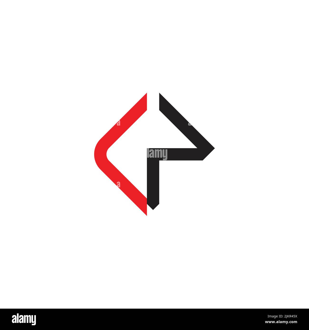 letter cp abstract linear geometric simple logo vector Stock Vector