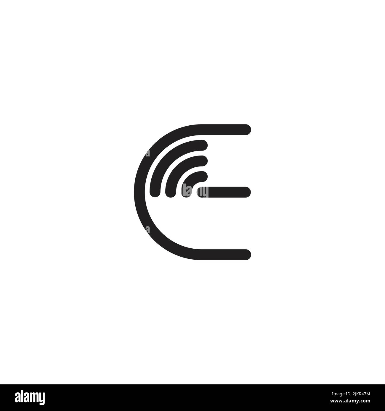 letter ic signal technology fun design logo vector Stock Vector