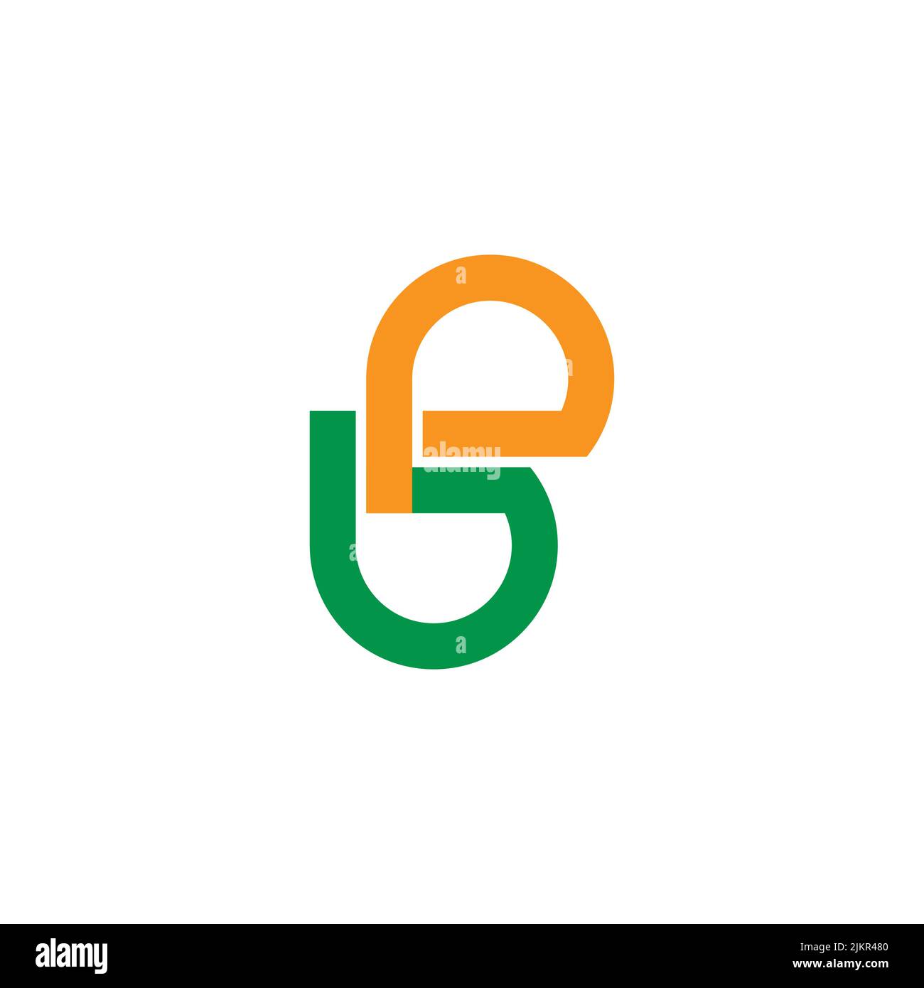 letter bp colorful simple geometric logo vector Stock Vector