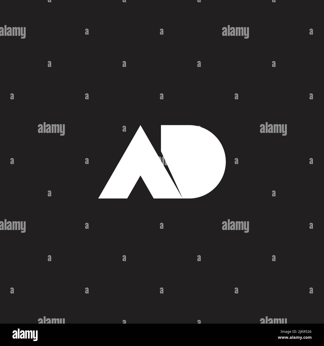 letter ad da simple linked 3d flat geometric logo vector Stock Vector