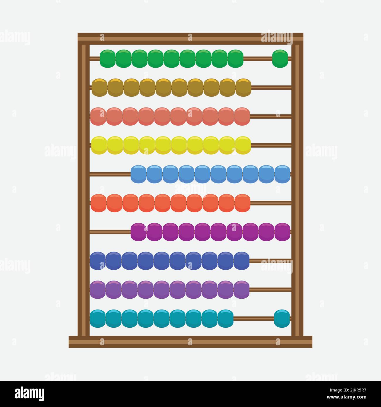 Abacus with rainbow colored beads. Stock Vector