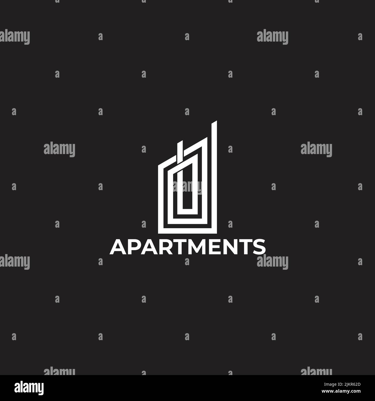 simple apartment circle thin line overlapping design logo vector Stock Vector
