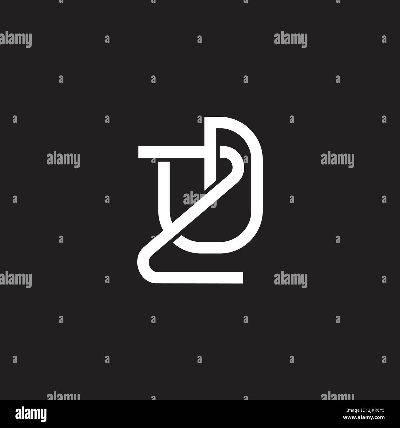 letter oz simple geometric line logo vector Stock Vector