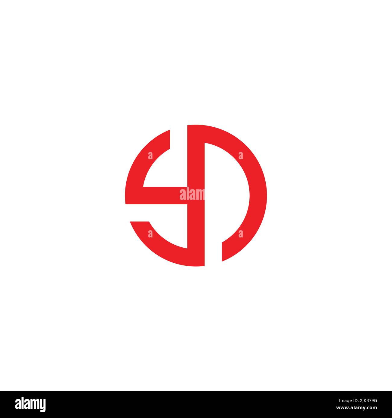 letter yd abstract circle geometric line logo vector Stock Vector