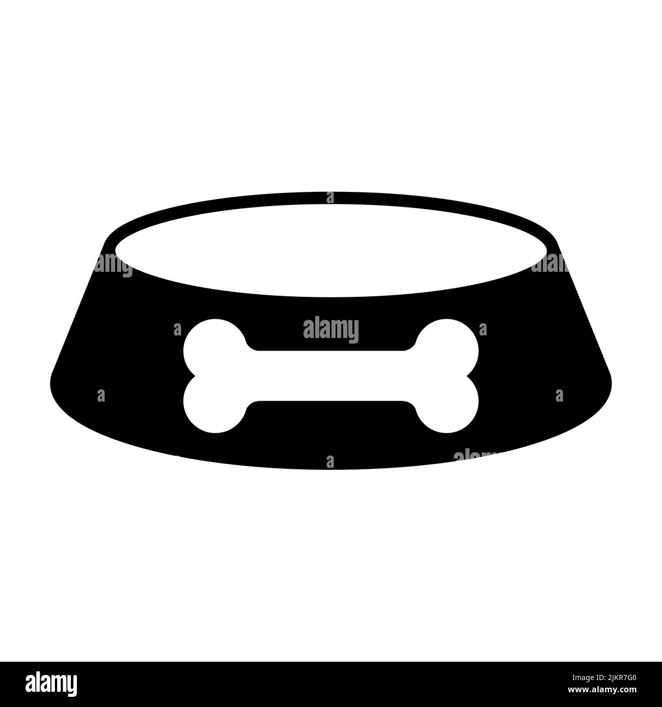 Bowl icon for pet, food sign isolated on background, vector