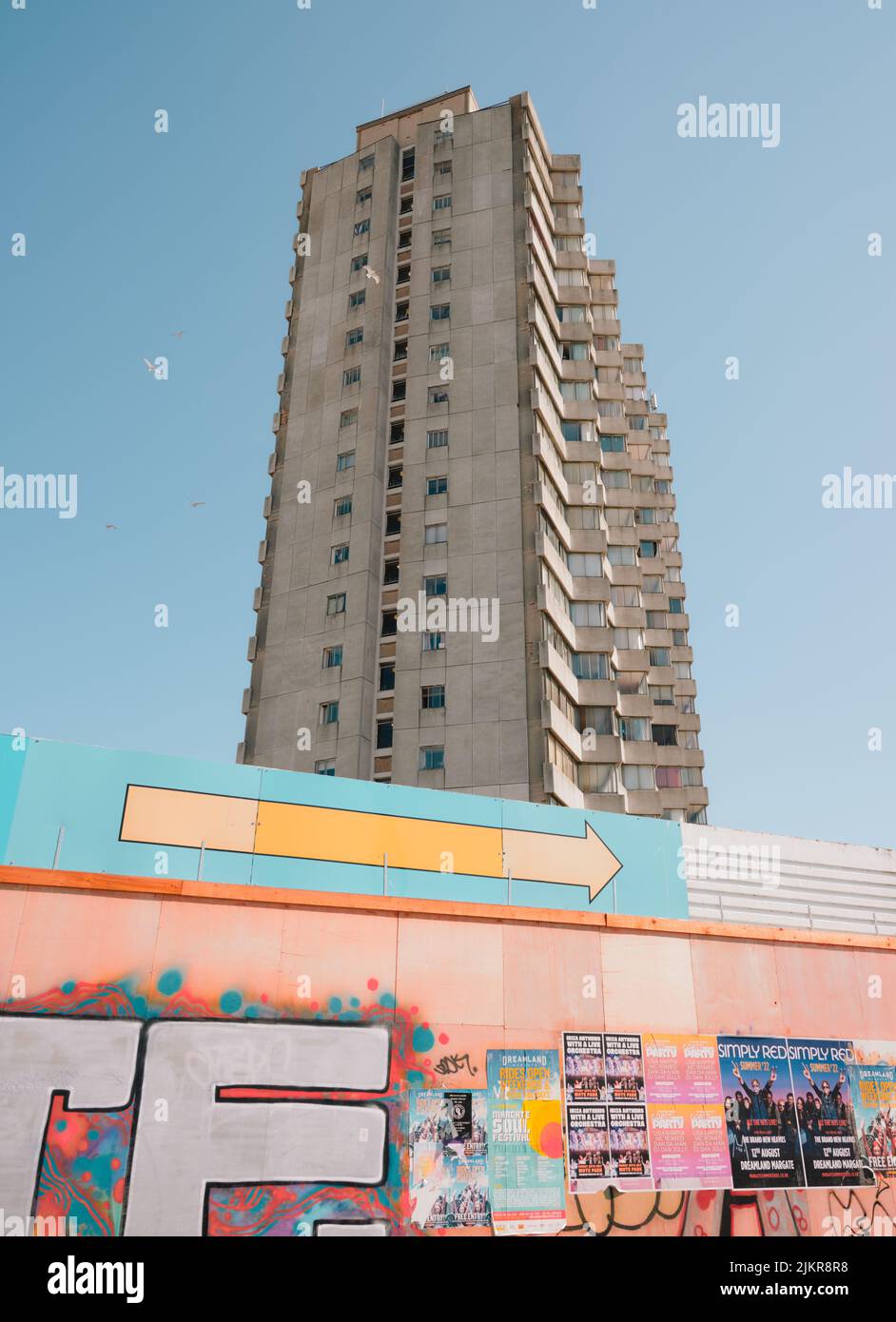 Arlington House tower block 58-metre high 18 storey residential apartment block, Margate Kent, England UK. Built 1964 brutalist brutalism architecture Stock Photo