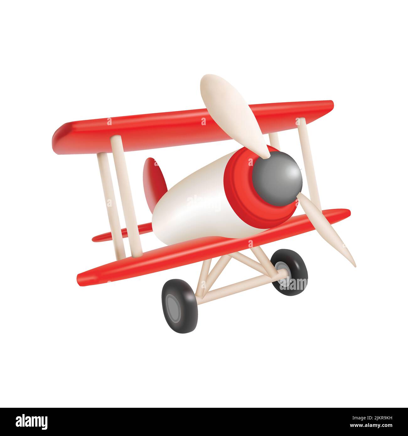 3d toy aeroplane vector illustration Stock Vector