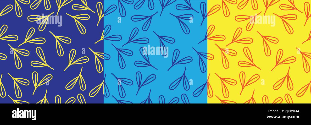 fabric pattern , 3 seamless pattern vector design Stock Vector