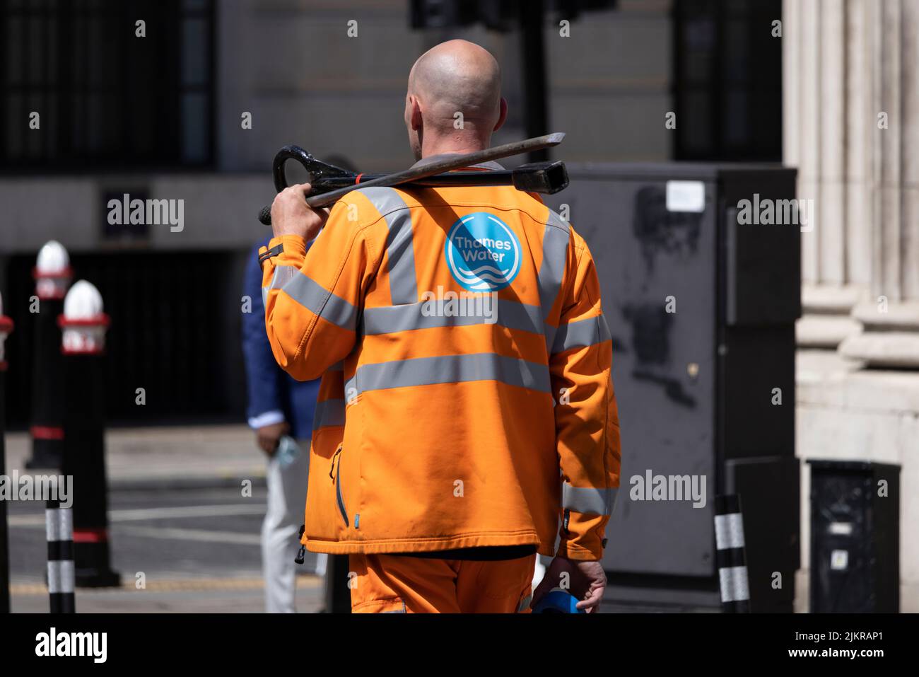 Thames Water engineer, central london, UK Stock Photo