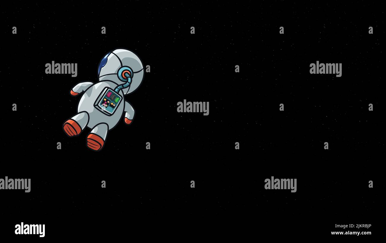 slowly floating astronaut in a deep space Stock Vector