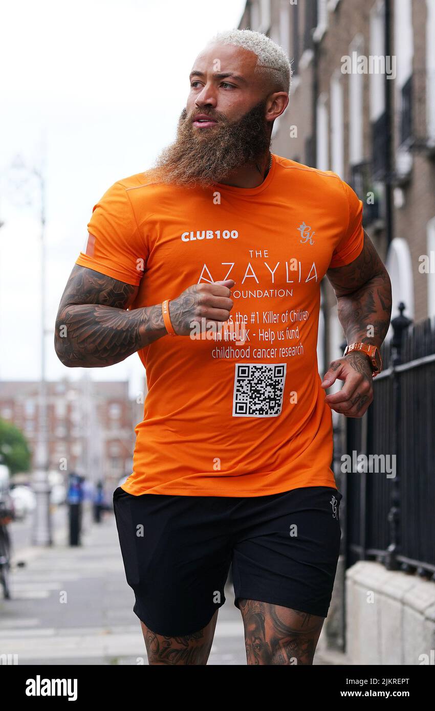 Exfootballer Ashley Cain at Fitzwilliam Square in Dublin as he begins