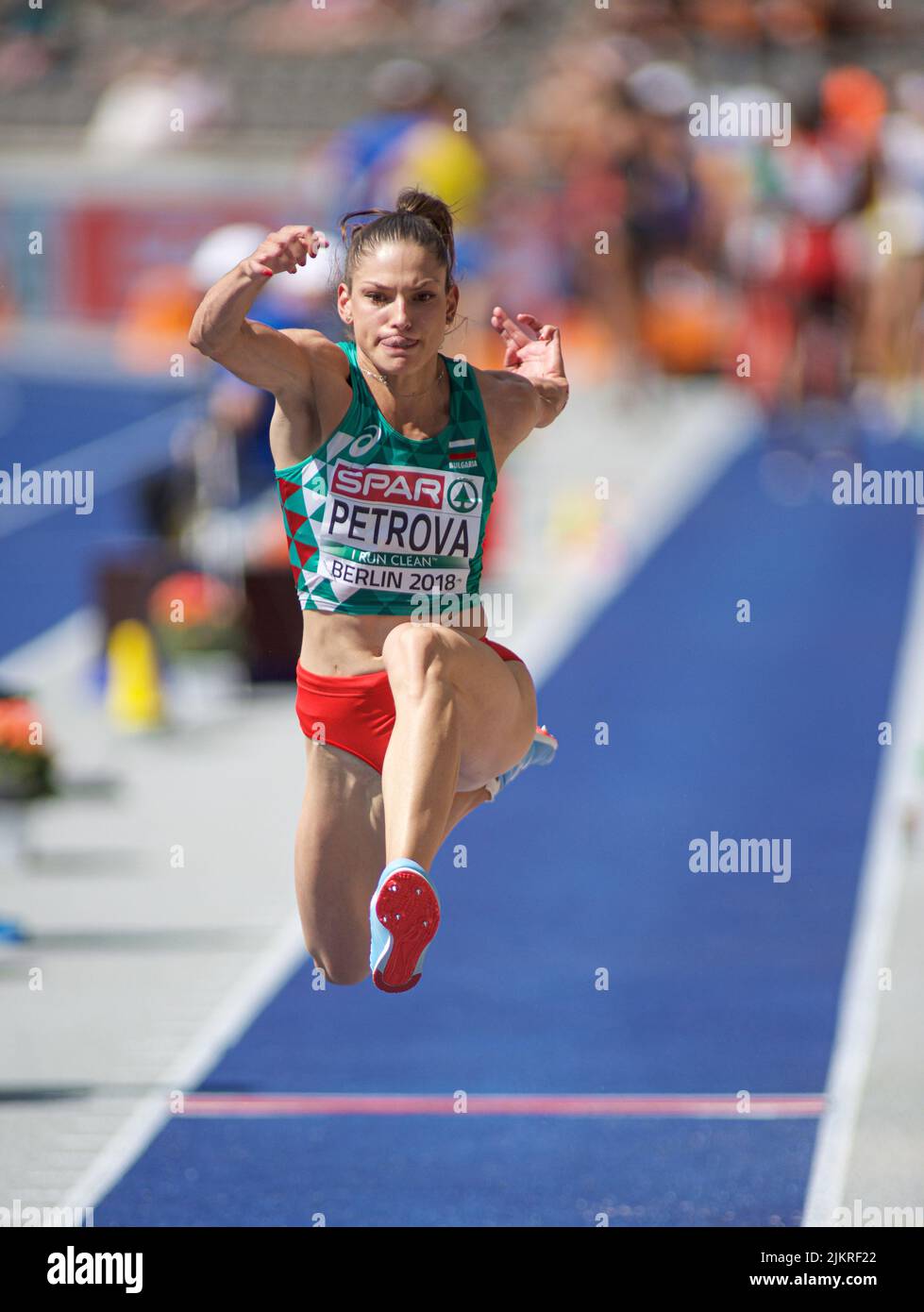 Gabriela Petrova participating in the triple jump at the European
