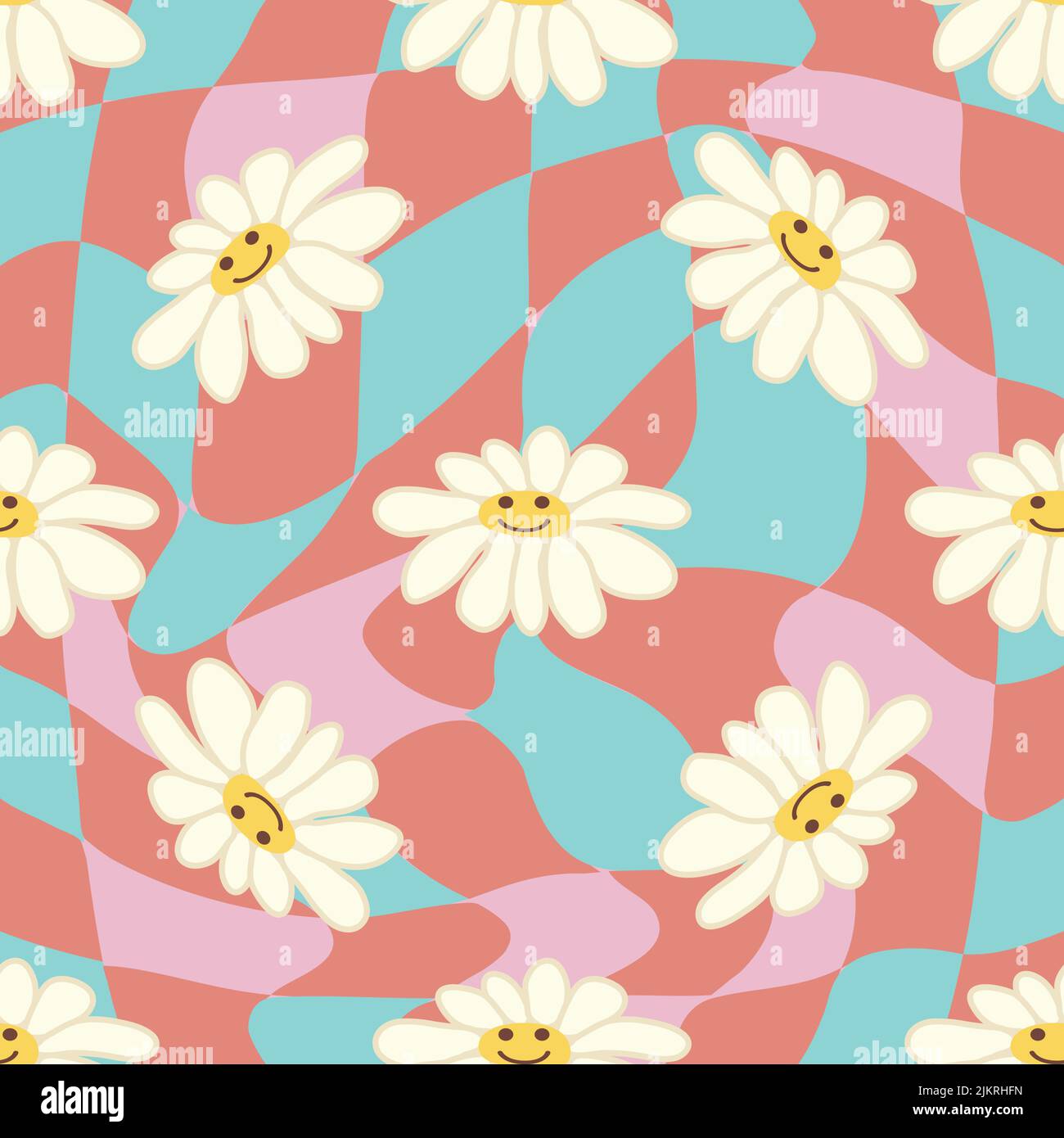Daisy Print Fabric Wallpaper and Home Decor  Spoonflower