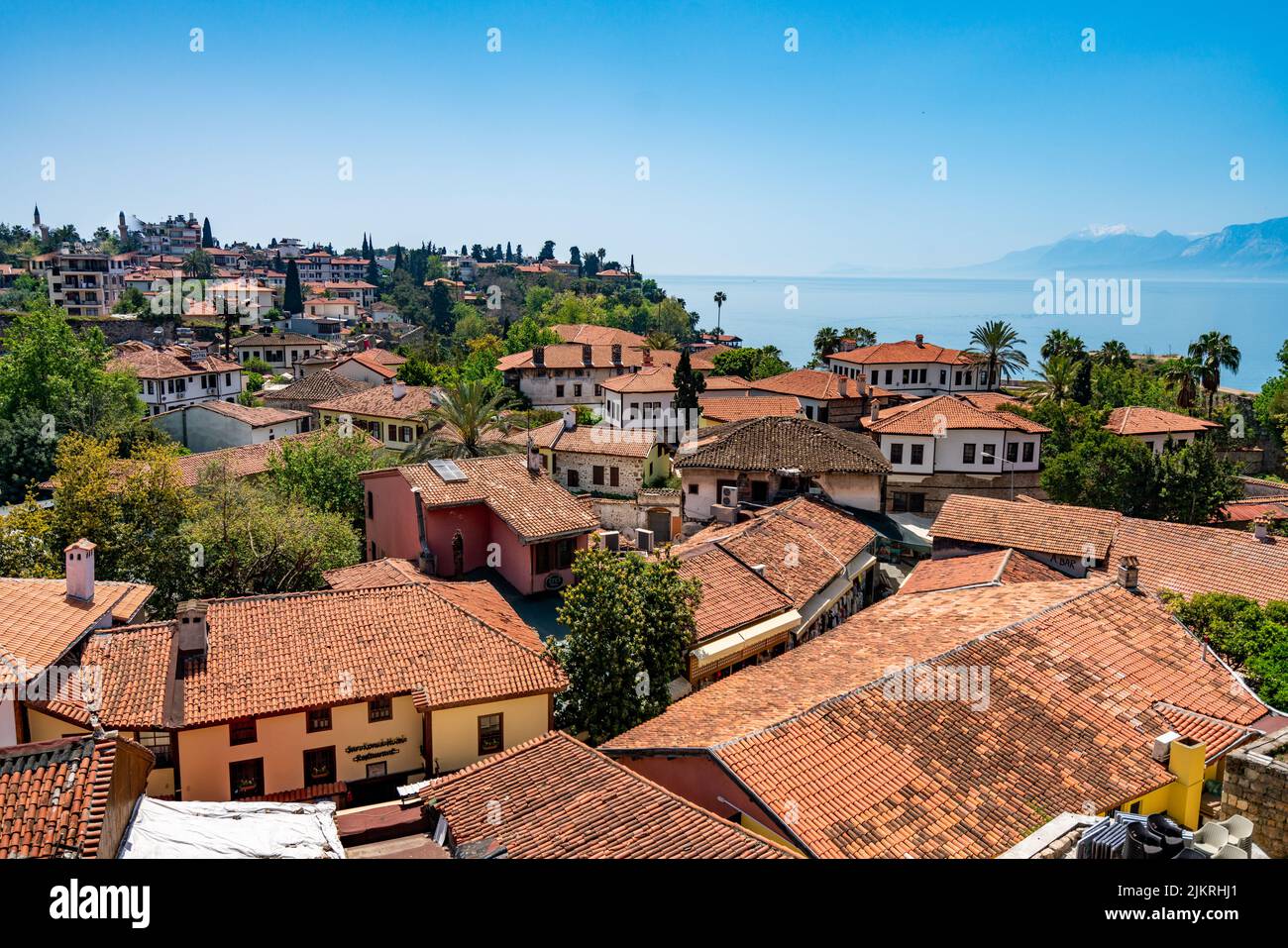 View of Antalya old city Kaleici quarter. ANTALYA, TURKEY Stock Photo
