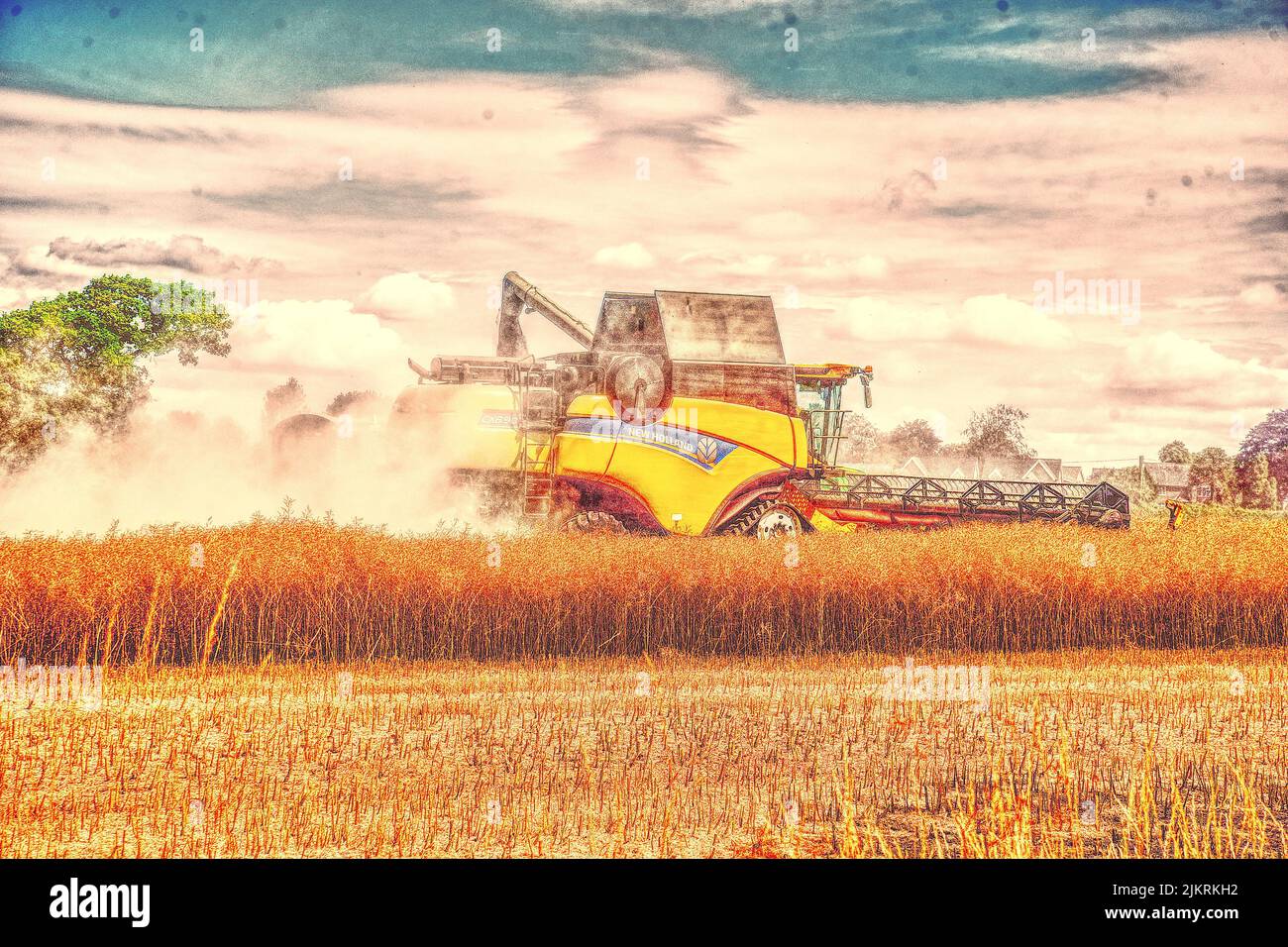 New Holland Combine Harvester Stock Photo