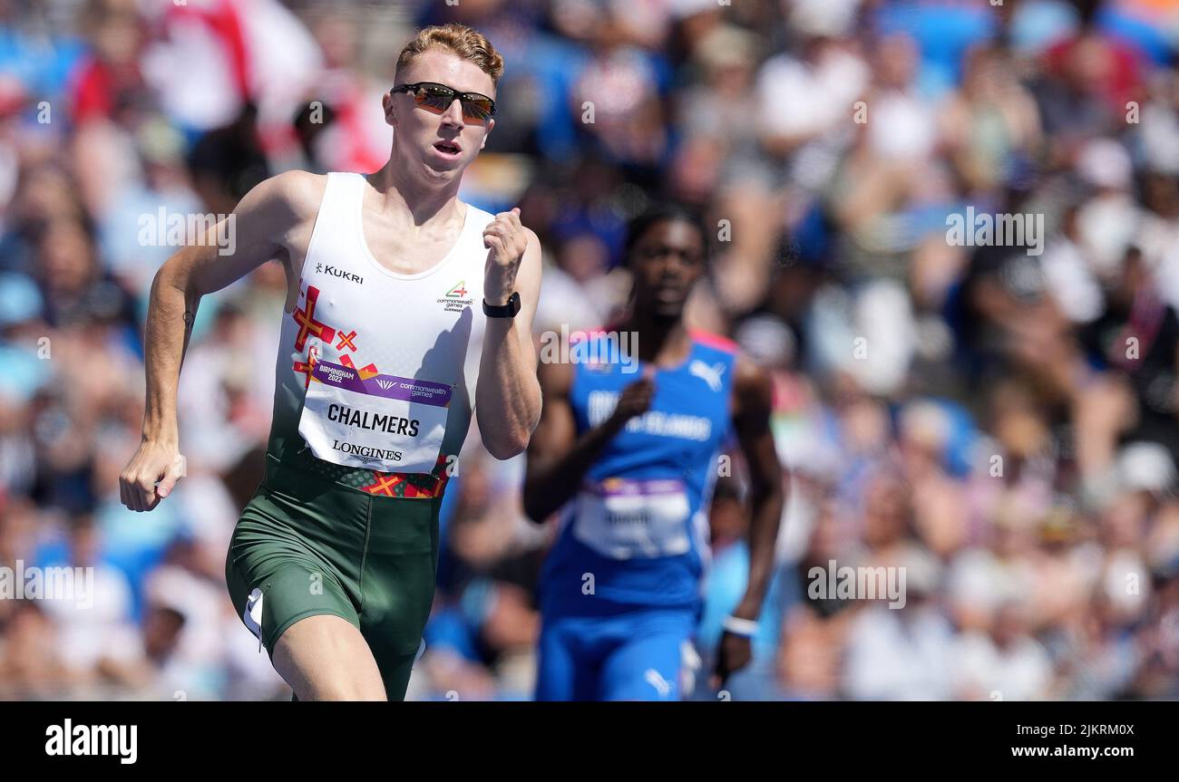 Guernsey's Cameron Chalmers in action during the Men's 400m heats, at Alexander Stadium on day six of the 2022 Commonwealth Games in Birmingham. Picture date: Wednesday August 3, 2022. Stock Photo