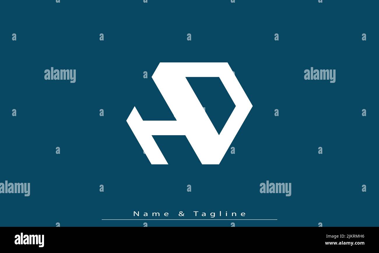 Alphabet letters Initials Monogram logo HD , DH Stock Vector Image ...