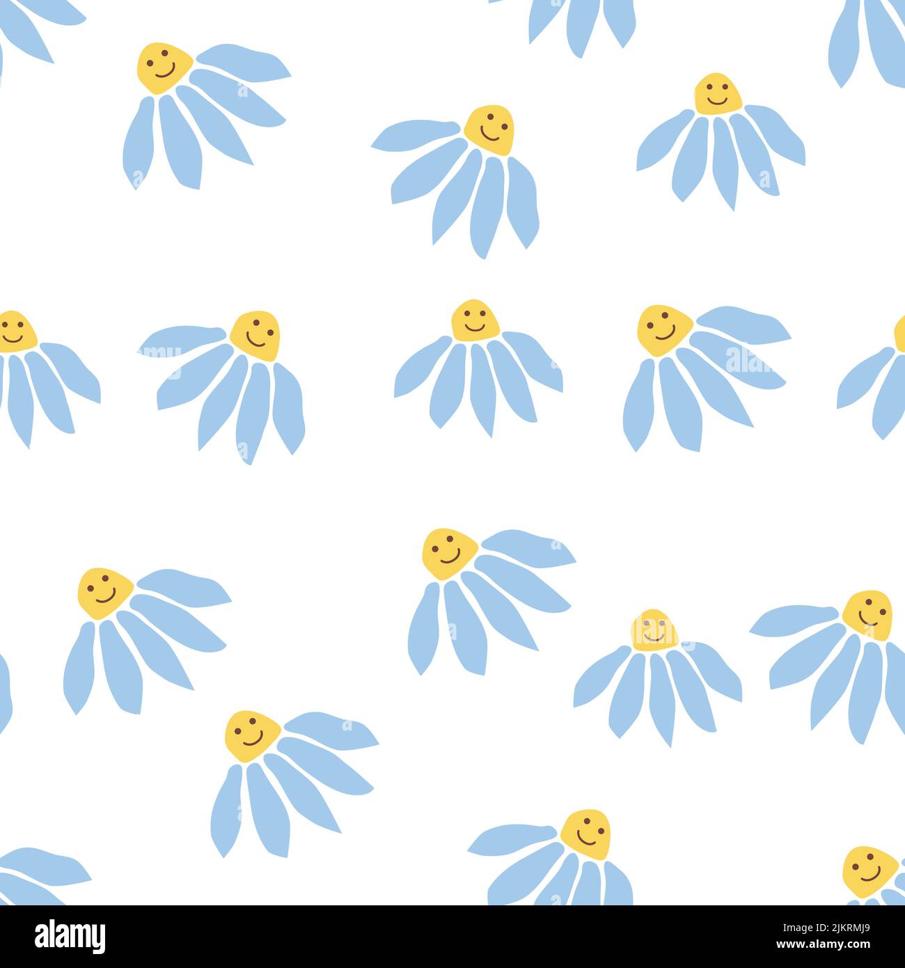 Groovy daisy retro seamless pattern. Retro Smile Chamomile. 70s vibe ...