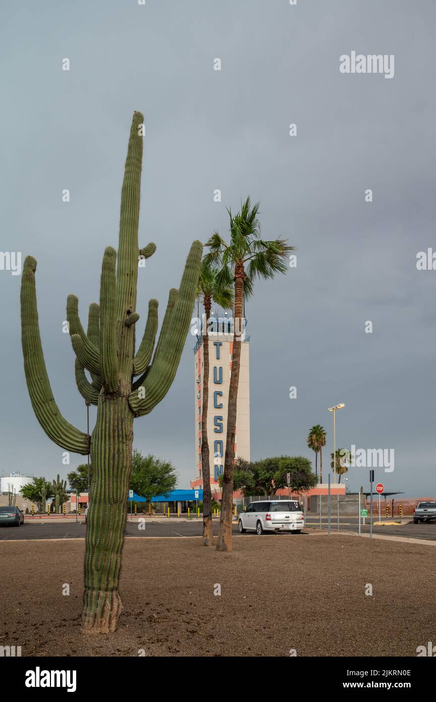Airport Tower Tucson International Airport, Arizona Stock Photo