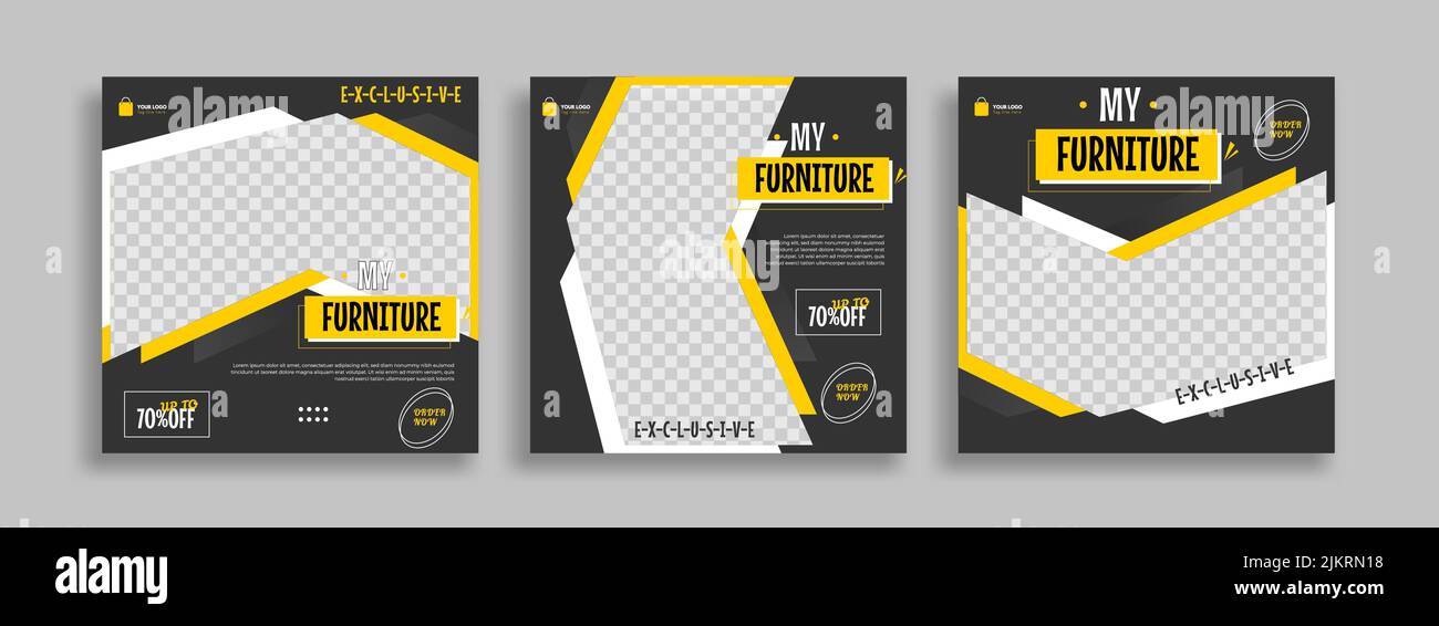 A vector pack of social media post temlate designs for a furniture ...