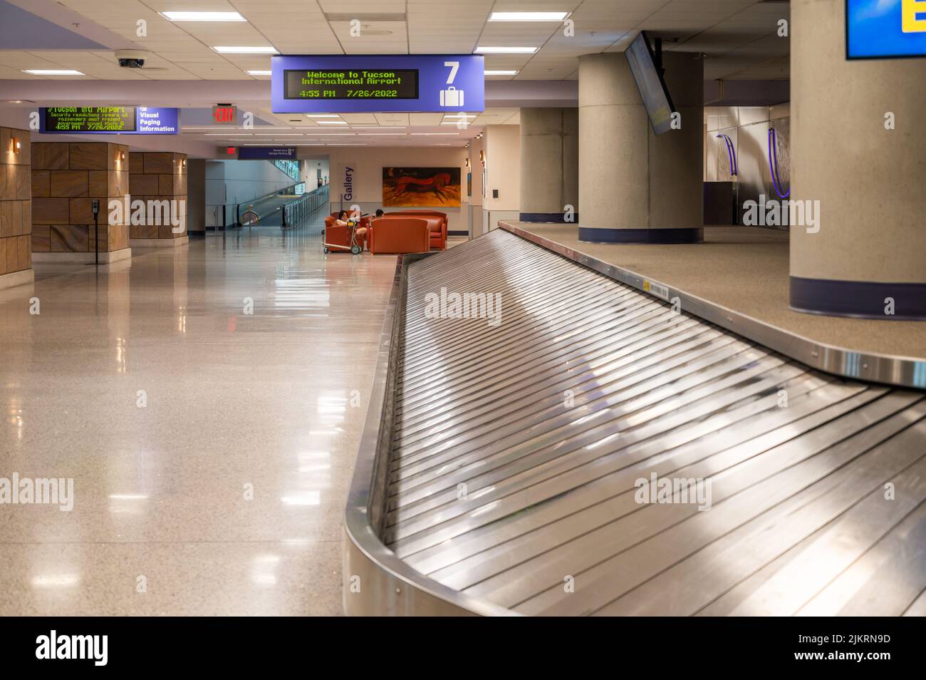 Tucson International Airport, Arizona, USA. Empty baggage claim area. Stock Photo