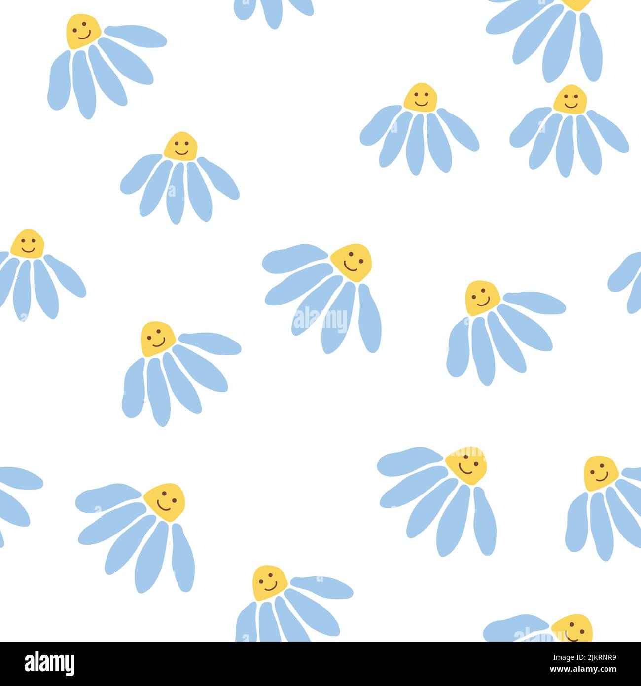 Groovy daisy retro seamless pattern. Retro Smile Chamomile. 70s vibe ...