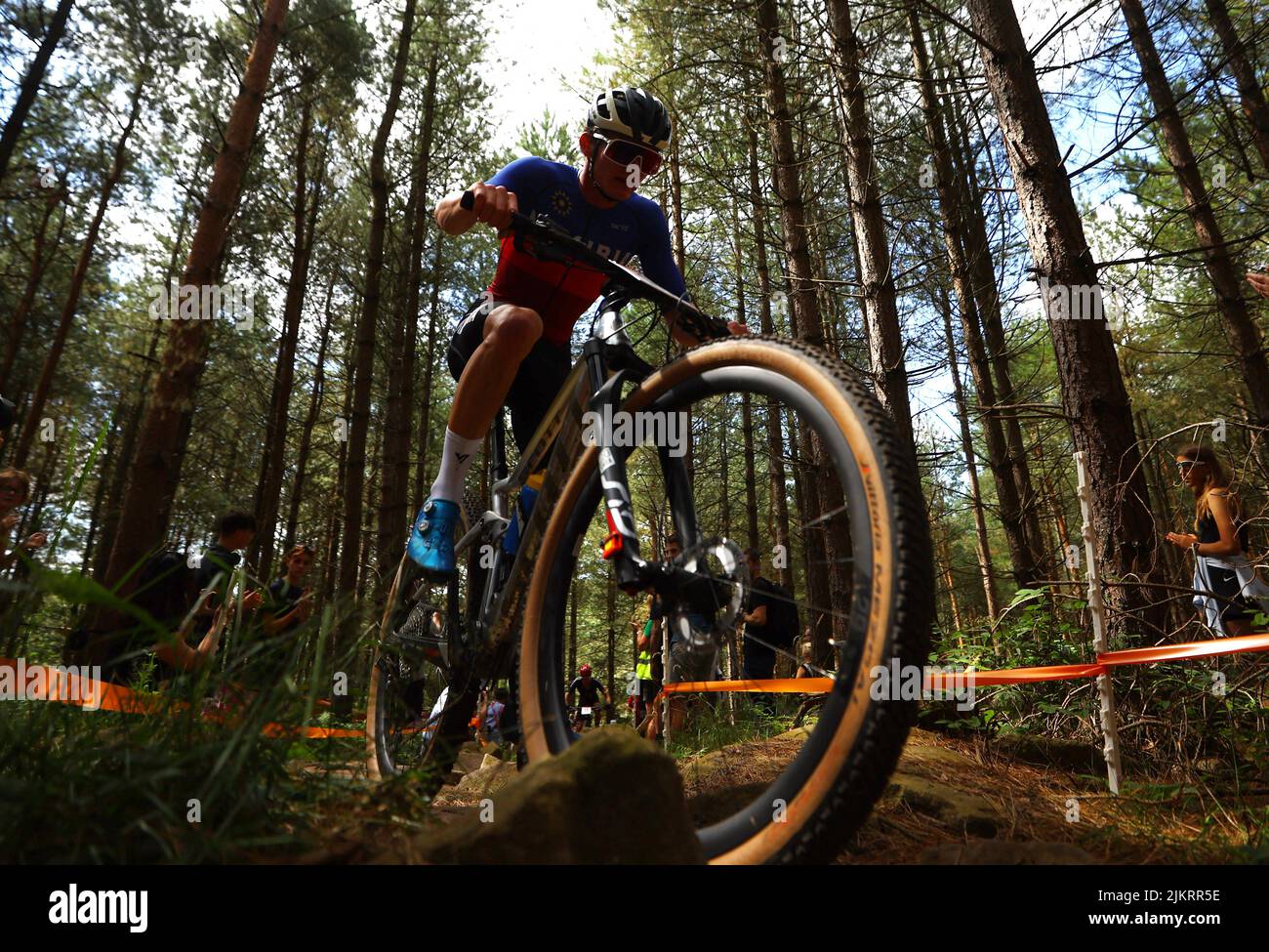 Commonwealth Games - Mountain Bike - Men's Cross-country - Final - Birches Valley, Rugeley, Birmingham, Britain - August 3, 2022 Namibia's Hugo Hahn in action REUTERS/Hannah Mckay Stock Photo